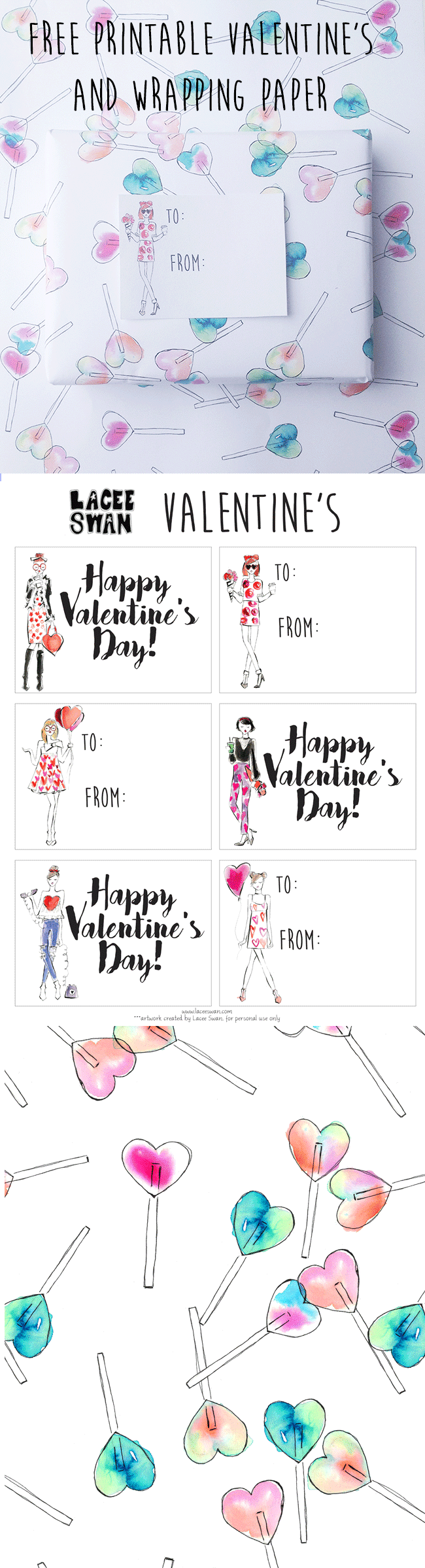 Free Printable Valentine s Wrapping Paper Lacee SwanLacee Swan