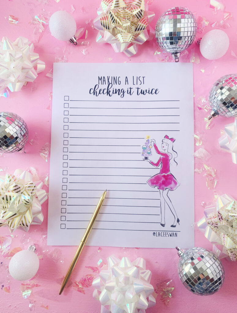 Free Printable Christmas Gift List To do List Lacee SwanLacee Swan